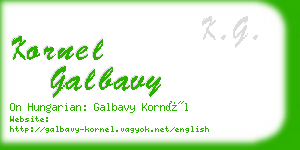 kornel galbavy business card